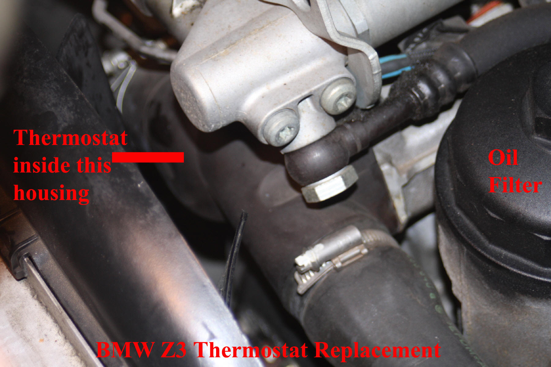 BMW Z3 How to Replace the Thermostat.